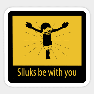 Dope Slluks jesus signage design Sticker